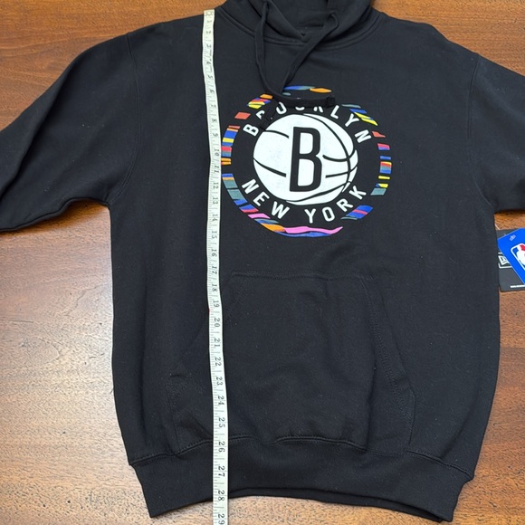 Brooklyn Nets New York NBA Black Hoodie Medium Mens Hoodie Basketball New Era - Picture 14 of 16